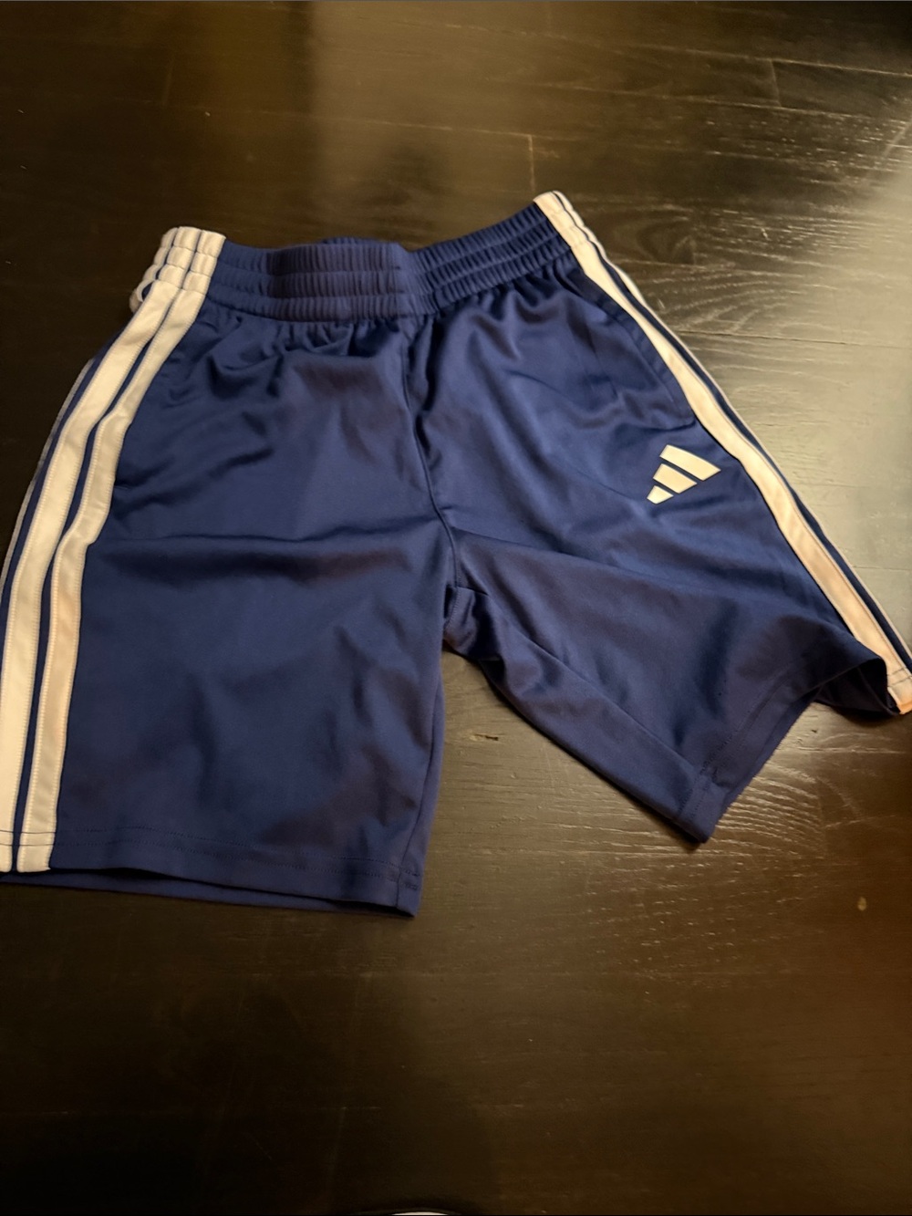 adidas Navy Shorts with White Side Stripes